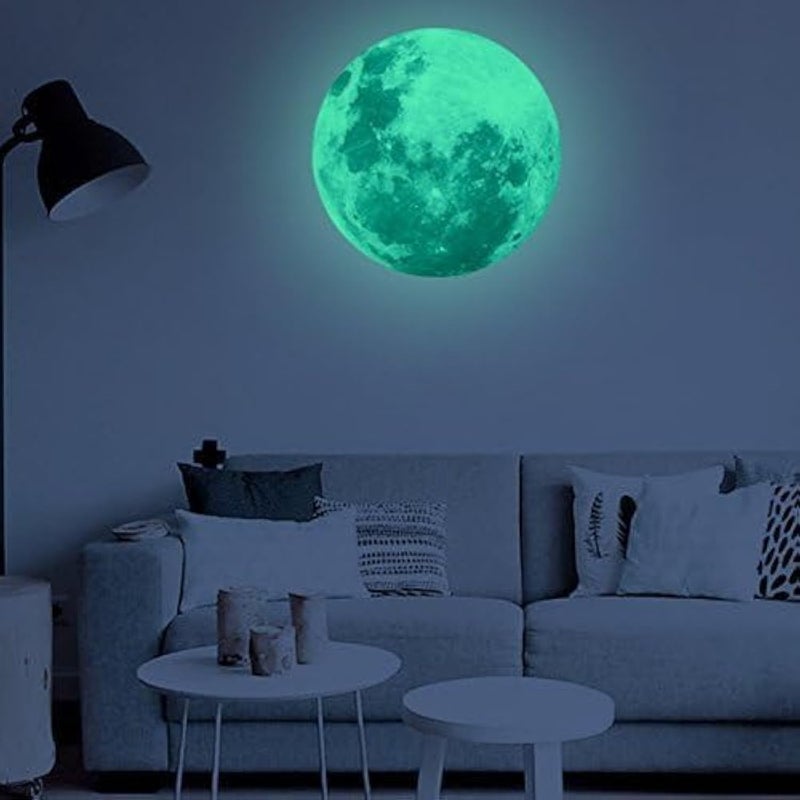 MAFOX Glow in The Dark Wall or Moon Stickers â€“ Luminous Decal Stickers for Simulated Moon Effect at Night â€“ Ideal Kids Decor or Adults â€“ for Kids Boys Girls - Image 1